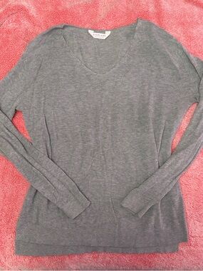 Everlane Ribbed V-Neck Sweater in Gray